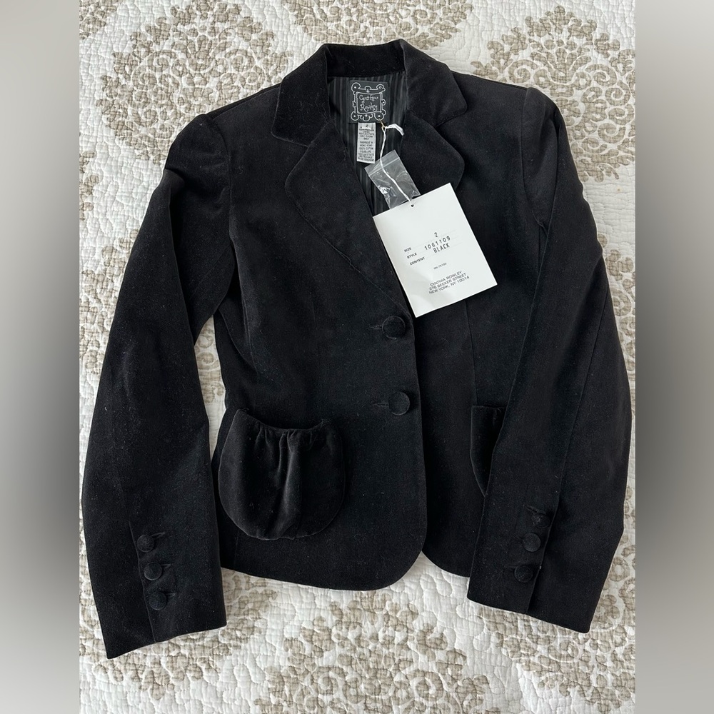Cynthia Rowley Black Velvet Blazer